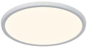 Biała okrągła lampa sufitowa płaski plafon Nordlux 2210656101 Oja LED 17W 3000K/4000K IP54 29,4cm ściemnialny