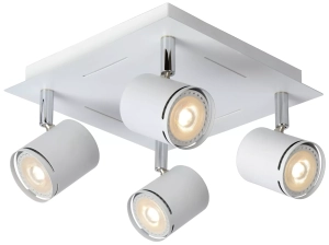 Biała lampa sufitowa cztery regulowane reflektory Lucide 26994/20/31 Rilou 4xGU10