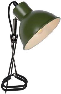 Zielona lampa z uchwytem do biurka lub półki Lucide 45987/01/33 Moys E27