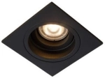 Czarna kwadratowa lampa podtynkowa z wgłębioną żarówką Lucide 22959/01/30 Embed GU10 9,1cm