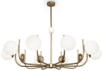 Lampa Wisząca Szeroki Żyrandol Maytoni MOD109PL-10BS Rendez-Vous 10xE14 116cm x 79cm mosiądz szklane kule