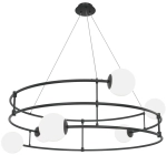 Czarna lampa wisząca obręcze z białymi kloszami kulami Maytoni MOD317PL-06B Balance 6xG9 812cm