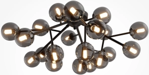 Lampa Sufitowa Szklane Klosze Kule Maytoni MOD545CL-20B Dallas 20xG9 25cm x 75cm czarny dymny