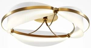 Ledowa lampa sufitowa mosiężna obręcz i transparentne płaty akrylu Maytoni MOD281CL-L45BS3K Breeze LED 45W 60cm