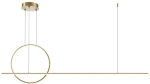Złota geometryczna lampa wisząca okrąg i linia prosta Maytoni MOD247PL-L49BSK Halo LED 40W 2600K-3500K 143cm