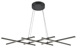 Czarna lampa wisząca linie krzyżyki Maytoni MOD244PL-L50BK Halo LED 40W 3000K-4000K103cm