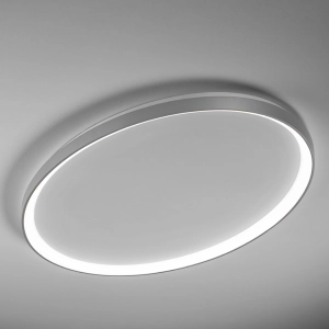 W kolorze tytanowym okrągły płaski ściemnialny plafon sufitowy Vivida International 0095.22.TI DIM WN Lifering-O LED 80W 3000K 120cm