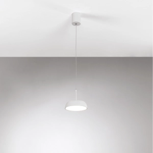Biała okrągła kopułowa lampa wisząca Vivida International 0096.30.BI DIM WN Pinco LED 12W 3000K-4000K 15cm