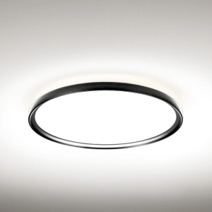 Czarny płaski okrągły plafon sufitowy Vivida International 0104.22.NE WN Atena LED 50W 3000K-4000K 60cm