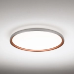 Srebrno miedziany płaski okrągły plafon sufitowy Vivida International 0104.22.SR WN Atena LED 50W 3000K-4000K 60cm