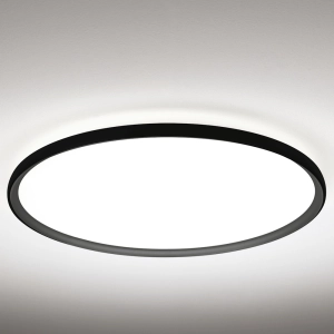 Czarny płaski okrągły plafon sufitowy Vivida International 0104.23.NE WN Atena LED 84W 3000K-4000K 80cm