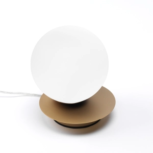Lampa nocna szklana kula z złotą podstawą 17cm Vivida International 0099.41.OS Pearl LED 8W 3000K