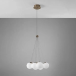 Lampa wisząca wiązane 9x białe kule z różowymi złotymi dodatkami Vivida International 0099.31.OR Pearl LED 50W 3000K