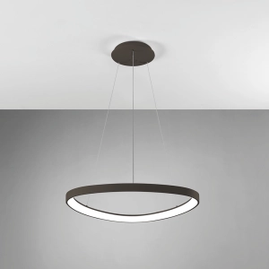 W kolorze brązu lampa wisząca obręcz 60,6cm Vivida International 0083.30.BZ DIM WN Lifering-P LED 48W 3000-4000K ściemnialna