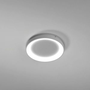 W kolorze tytanowym okrągły wklęsły ledowy plafon sufitowy ściemnialny Vivida International 0098.20.TI DIM WN Lifering-R LED 40W 3000K-4000K 38cm