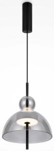 Designerska czarna lampa wisząca z szklanym dymnym kloszem Maytoni MOD185PL-L6B3K4 Bangkok LED 12W 3000K 25cm