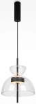 Designerska czarna lampa wisząca z szklanym kloszem Maytoni MOD185PL-L6B3K2 Bangkok LED 12W 3000K 25cm