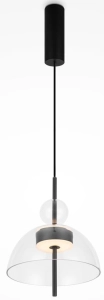 Designerska czarna lampa wisząca z szklanym kloszem Maytoni MOD185PL-L6B3K1 Bangkok LED 12W 3000K 25cm