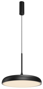 Czarna okrągła lampa wisząca ledowa z spłaszczonym kloszem Maytoni MOD189PL-L18B3K1 Gerhard LED 26W 3000K 40cm