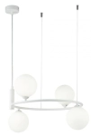 Lampa Wisząca Obręcz Szklane Kule Maytoni MOD013PL-04W Ring 4xG9 39cm x 178cm biały