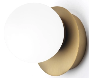 Lampa ścienna szklana kula na złotym szczotkowanym spodzie Vivida International 0099.10.OS Pearl LED 4W 3000K 12cm