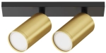Lampa Sufitowa Spot Dwa Reflektory Maytoni C051CL-U-02BMG Focus S 2xGU10 6x12x34cm czarny złoty