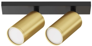 Lampa Sufitowa Spot Dwa Reflektory Maytoni C051CL-U-02BMG Focus S 2xGU10 6x12x34cm czarny złoty