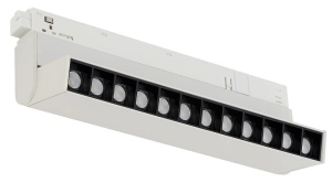 Biała lampa diodowa przechylana z czarną optyką do szynoprzewodów magnetycznych LVM Nowodvorski 11635 Focus LED 9W 4000K 21cm 30stopni