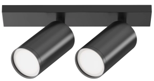 Lampa sufitowa dwa czarne reflektory na czarnej podstawie Maytoni C051CL-U-2B Focus 2xGU10 34cm