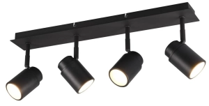 Lampa sufitowa do łazienki cztery klasyczne reflektory regulowane czarny mat Trio Lighting 880400432 Angelo 4xGU10