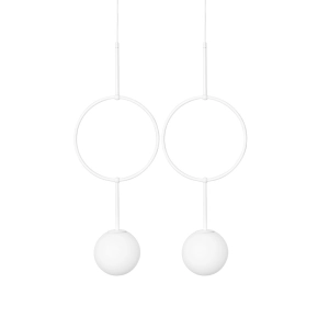 Lampa wisząca dwie białe kule na obręczach Ummo ISB211P0 Isuulla B 2xG9