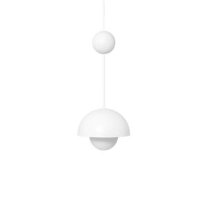 Biała geometryczna lampa wisząca z szklanym kloszem Ummo KEA111P0 Kello A G9
