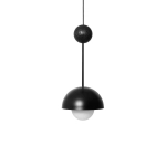 Czarna geometryczna lampa wisząca z białym szklanym kloszem Ummo KEA122P0 Kello A G9