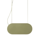 Płaska owalna oliwkowa lampa wisząca Ummo MLA61414P2 Malumi A LED 24W 3000K