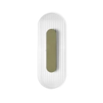 Metalowy oliwkowy kinkiet z ryflowanym szklanym dekoracyjnym kloszem Ummo RIWA614002 Riflo W A LED 3W 3000K
