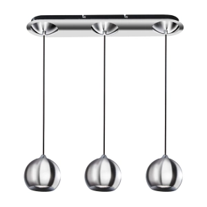 Chromowana lampa wisząca trzy klosze kule na listwie Azzardo AZ0637 Gulia 3xGU10