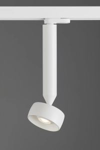 Biały reflektor na szynoprzewód 3-fazowy Unipro Chors 31.5107.D68.003 Myco 120 TRC N TRIAC LED 12,8W 4000K 15-60stopni CRI95 11,8cm