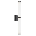 Czarny kinkiet łazienkowy z opalowymi kloszami walcami Argon 8927 Batumi LED 24W 3000K IP44