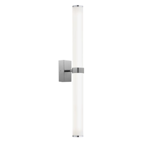 Niklowy szczotkowany kinkiet łazienkowy z opalowymi kloszami walcami Argon 8928 Batumi LED 24W 3000K IP44