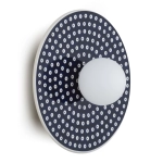 Ceramiczny kinkiet Bolesławiec granatowy w białe stemple Argon 8935 Boll G9 IP44
