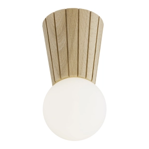 Dębowa lampa łazienkowa z kloszem szklaną kulą Argon 8973 Volante G9 IP44