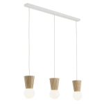 Dębowa lampa wisząca łazienkowa z kloszami szklanymi kulami Argon 6357 Volante 3xG9 IP44