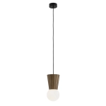 Ciemna dębowa lampa wisząca łazienkowa z kloszem szklaną kulą Argon 8952 Volante G9 IP44