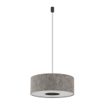 Lampa wisząca z okrągłym materiałowym szarym abażurem Nowodvorski 11674 Lago M E27 50cm