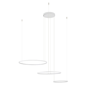 Biała lampa wisząca obręcze 60cm i 45cm i 30cm Nowodvorski 11649 Circolo LED 85W 3000K
