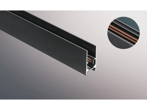 Czarne głębokie natynkowe szynoprzewody magnetyczne 24V Kama KL-T1001A-3M-BK 3M