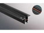 Czarne głębokie podtynkowe na GK 12,5mm szynoprzewody magnetyczne 24V Kama KL-T1001B-1M-BK 1M