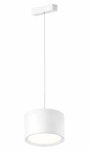 Biała lampa wisząca okrągła na szynoprzewody magnetyczne 24V Kama KL-T1001AJ-D100-15W-WH D100 15W 2000-6000K CRI90