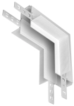Biały łącznik metalowy pionowy L do podtynkowych szynoprzewodów magnetycznych 24V Kama KL-T1001B-B-WH