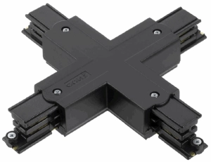 Czarny łącznik krzyżowy X do szyny natynkowej 3-fazowej Global Cora Lighting XTS38-2